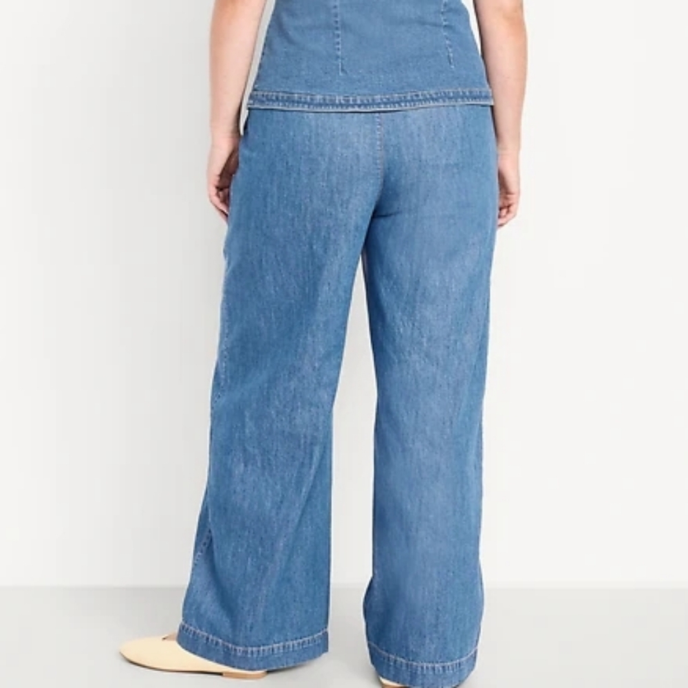 BRAND NEW NWT Wide Leg Blue Denim Jeans 14 Tall - Picture 5 of 14
